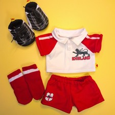 Build-A-Bear 2012 England Rugby Kit with Shirt Shorts Socks & Black Boots Set