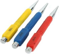 3pc Color Coded Nail Punch Set