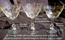 3 x Vintage cocktail glasses