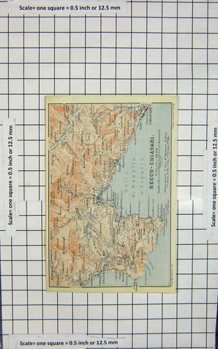 Original old antique print map - original,