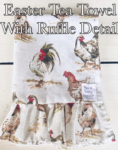 Easter tea towel hens fabric - easter,