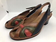 Brand New Rohde Leather Sandals Size 6 Very Comfortable Navy/Red/Khaki/Tan