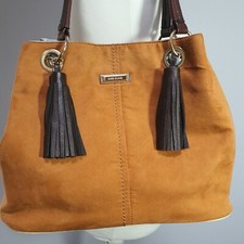 RIVER ISLAND Retro Boho Hobo Shopper Bag Tri Colour Tote Bucket Grab Bag Tassel