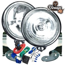 2x 5" STAINLESS STEEL FOR BMW MINI MK1 SPOTLIGHTS SPOTLAMPS KIT WITH BRACKETS