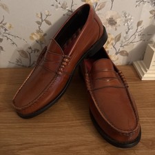 Base London Tan Brown Leather Slip On Loafer Smart Dress Shoes. Size 8. New  #D5