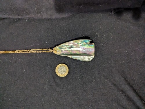 Large abalone shell necklace - abalone,