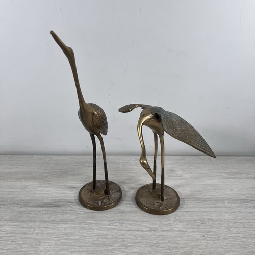 Vintage brass cranes - brass, stalk