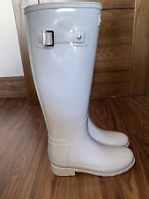 Hunter Original Refined Wide Fit Tall Wellies Boots Size 3 Grey