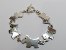 21cm long Sterling silver 925 bracelet ladies Scottie dog dogs charms charm gift