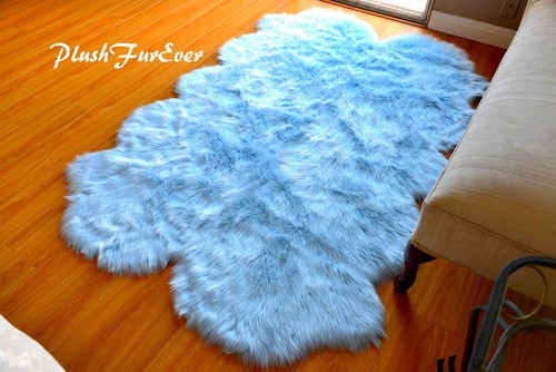 Baby blue furry quad sheepskin - baby,