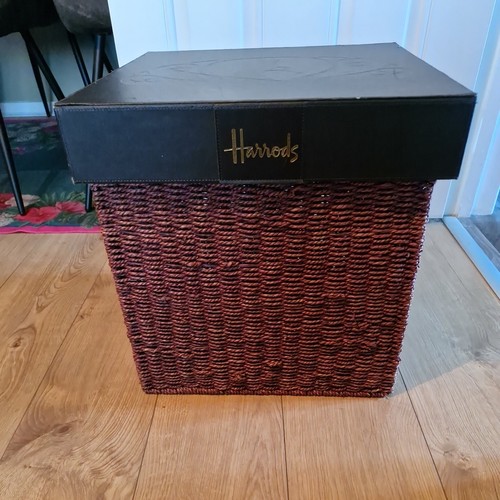 Harrods brown wicker basket - wicker,