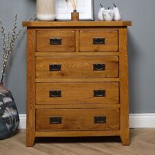 Elm Home and Garden Oak Chest of Drawers rustic stain H986cm x W85cm x D40cm