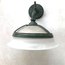 INDUSTRIAL WALL LIGHTS  3 CAST IRON GLASS SHADE DOWN / UP LIGHT
