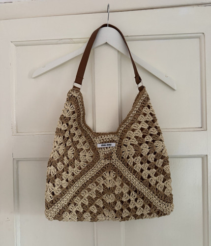 Miumuibeige brown straw - miumuibeige/brown,