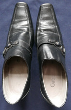 Gabor Ladies Slip On Shoes, Size UK 6, EU 39, Black Silver Buckle, 5cm Heel