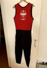 Unisex Black and Red Sleeveless Full Length Long John Wetsuit