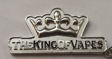 VINTAGE Retro Silver Effect Metal Keyring Key Ring The King Of Vapes Vaping 