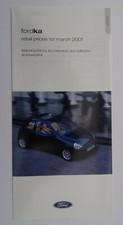 Ford Ka UK Price List March 2001: Ka, Ka Collection, Sun Collection, luxuryKa