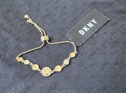 Gold tone pavé disc slider - gold-tone,