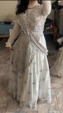 White desi Asian lehenga sari wedding outfit  Nikkah Baraat Eid