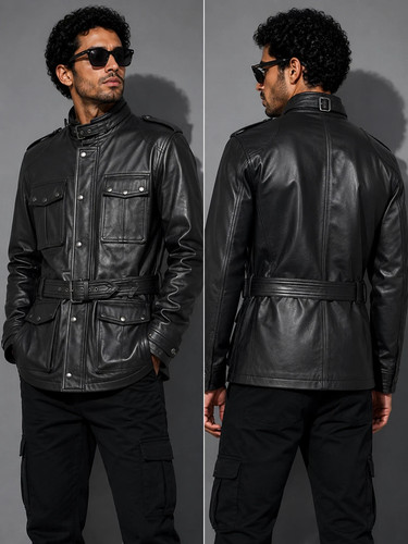 Men black genuine - black,