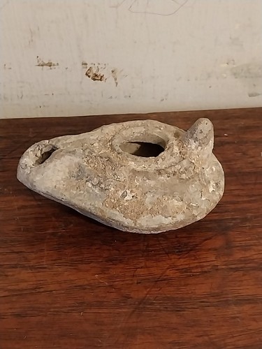 Genuine roman pottery oil lamp