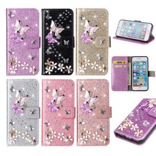 Bling Butterfly Wallet Phone Case Cover For iPhone 12 13 14 15 16 Plus Pro Max 