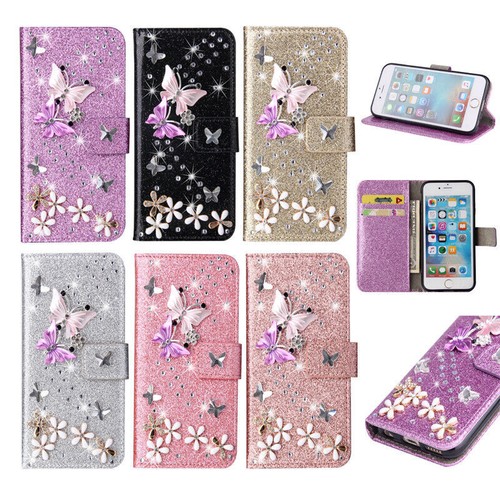 Bling butterfly wallet phone - bling,