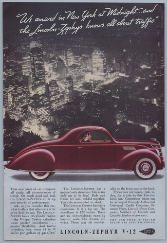 1937 lincoln zephyr vintage - lincoln,
