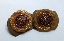 Vintage Royal Hampshire Regiment Officer's Gilt and Enamel Collar Badges X2