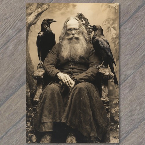 Art print elderly man - print, beard