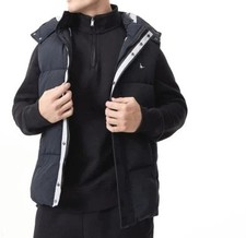 Mens Bodywarmer Gilet Size XS Zip Black Hooded Pockets Puffer Jack Wills 