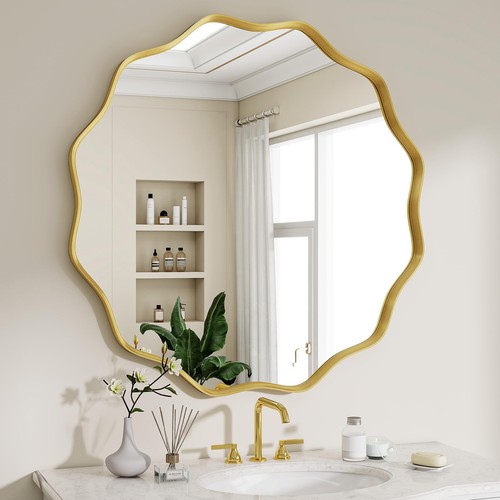 Wavy round mirror - mirror,, 20"