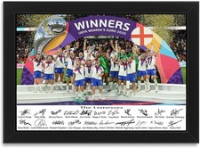 The Lionesses England Full Squad Signed Framed Poster Women's Euro 2025 Winners