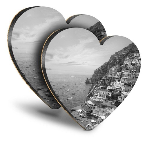 Heart mdf coasters bw - heart,