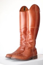 Leather zip up riding boots