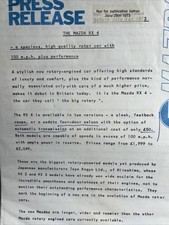 The Mazda RX4 Range Original Car Sales Info Brochure Press Release 1973