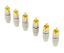 6-Pack RCA No-Solder Phono