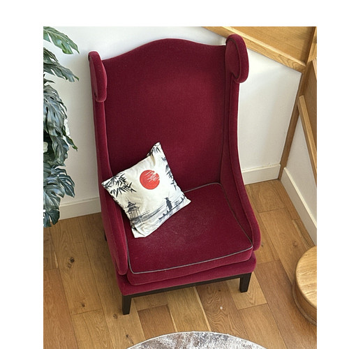 Burgundy velvet wingback - velvet,