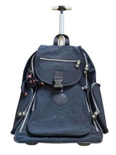 NAVY, KIPLING TRAVEL BAG WITH WHEELS COMPARTMENTS SUITCASE PULL HANDLE