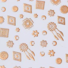 Gold Nail Art Stickers Jewels