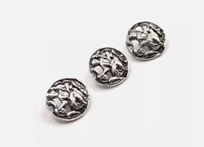 Antique Sterling Silver Set of Three Buttons Hallmarked Birmingham 1900
