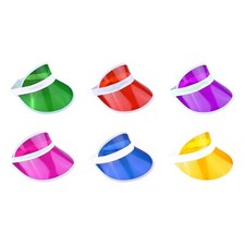 Unisex Retro Neon Sun Visor Hat Headband Golf Tennis Poker Cap Party Wear LOT