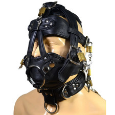 Leather Locking Bondage Hood