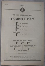 1954 Triumph TR2 Original advert No.1