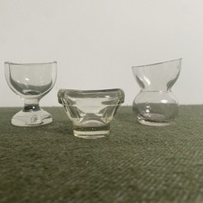 Vintage & Antique Eyewash Cups Eye Bath - Job Lot of Three - Clear Glass