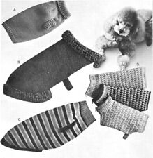 Vintage Dog Coat KNITTING PATTERN 4 Styles & Various Sizes For Cozy Canines