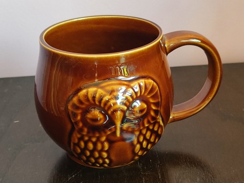 Honiton pottery owl mug brown - honiton,