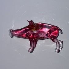 Handmade Pink Glass Pig