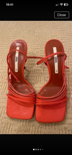 Zara orange heels - zara, 6